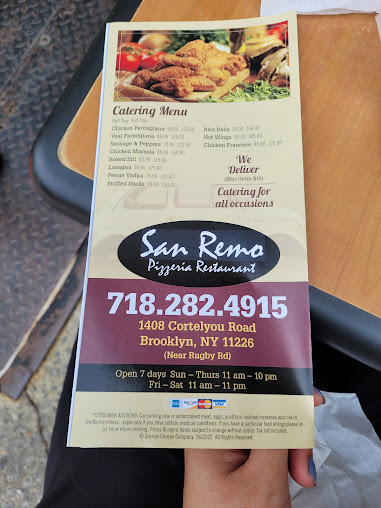 Menu San Remo Pizzeria & Restaurant - 24