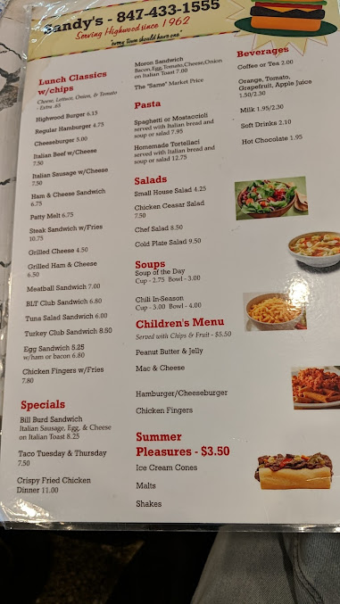 Menu Sandy's - 24