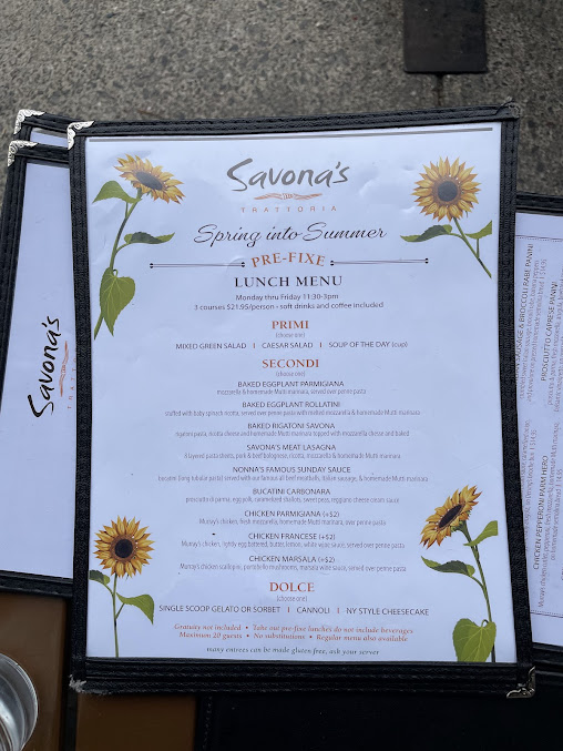 Menu Savona's Trattoria & Bar - Kingston - 27