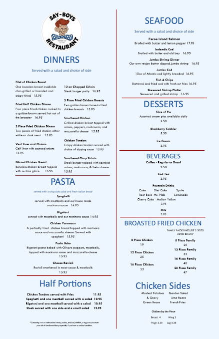 Menu Say Boy Steak House Restaurant - 19