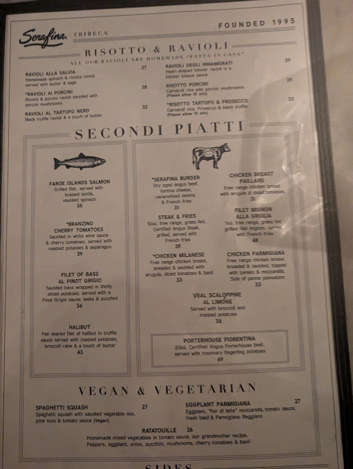 Menu Serafina Tribeca - 21