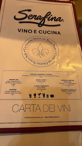 Menu Serafina Tribeca - 22