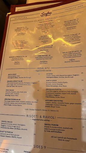 Menu Serafina Tribeca - 25