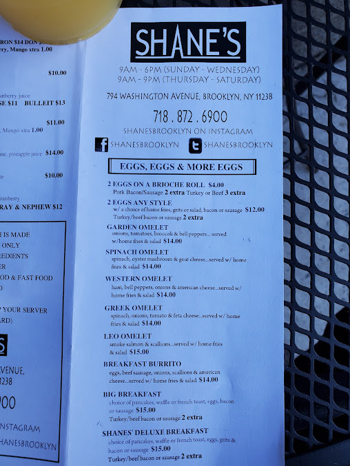 Menu Shane's Brooklyn - 29