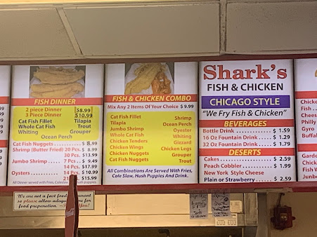 Menu Sharks Fish Chicken Chicago Style - 23