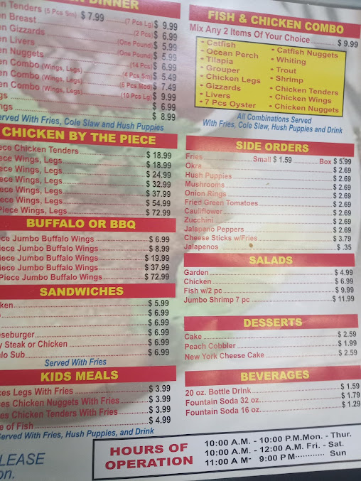 Menu Sharks Fish Chicken Chicago Style - 25