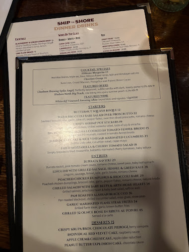 Menu Ship To Shore - 23