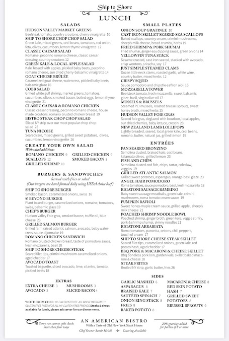 Menu Ship To Shore - 26