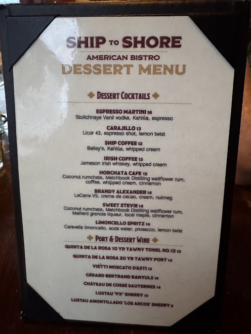 Menu Ship To Shore - 28
