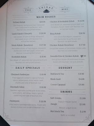 Menu Shiraz Persian Cuisine - 20