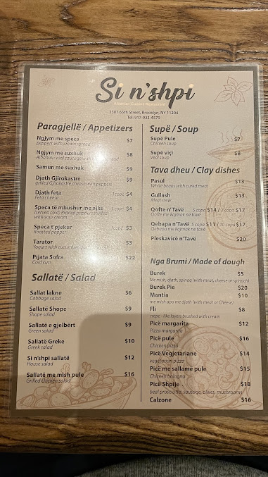Menu Si N'shpi - 22
