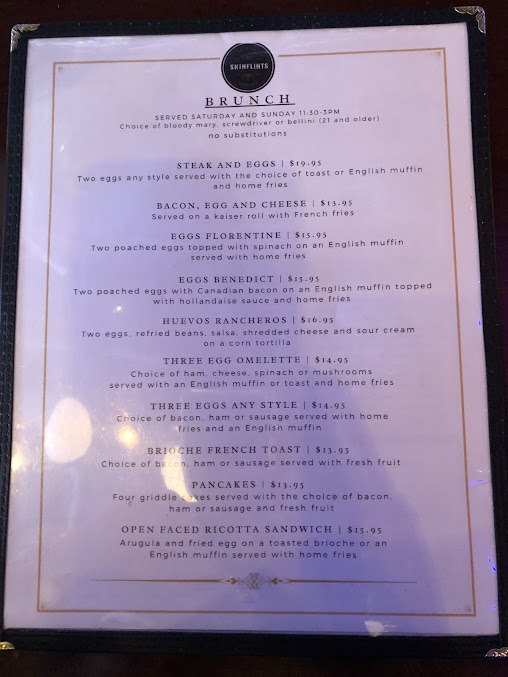 Menu Skinflints - 28
