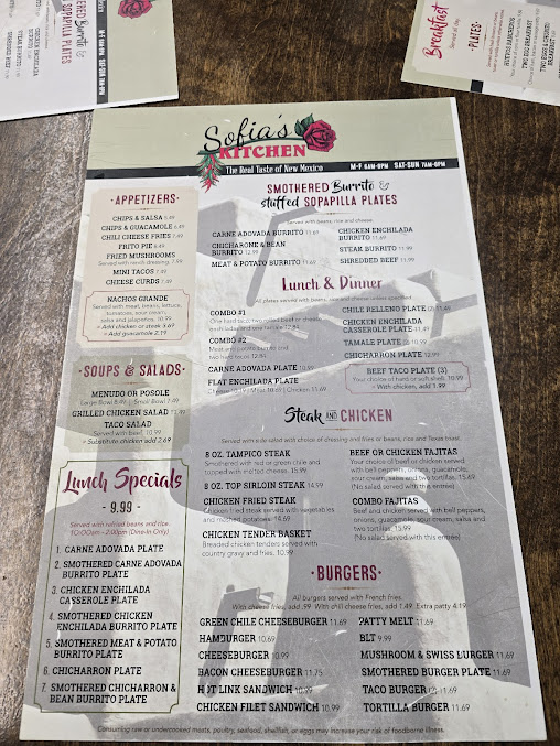 Menu Sofias Kitchen And Burrito Tyme - 21