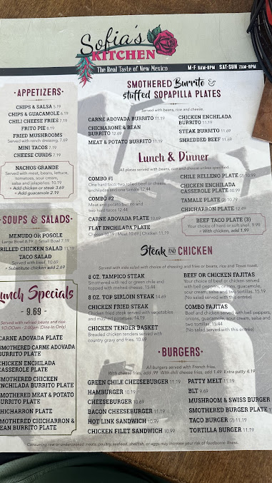 Menu Sofias Kitchen And Burrito Tyme - 24