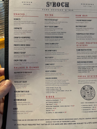Menu St. Roch Fine Oysters + Bar - 20