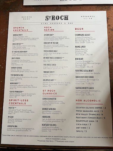 Menu St. Roch Fine Oysters + Bar - 22