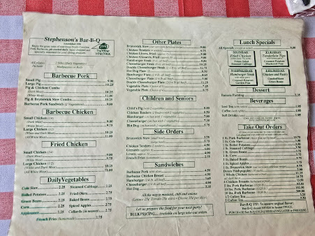 Menu Stephenson's Bar-B-Q - 20