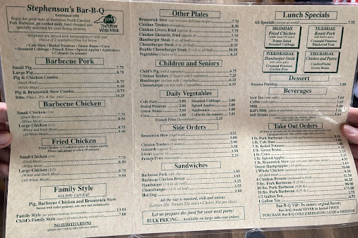 Menu Stephenson's Bar-B-Q - 24