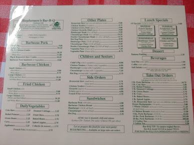 Menu Stephenson's Bar-B-Q - 26