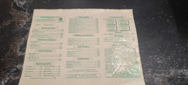 Menu Stephenson's Bar-B-Q - 28