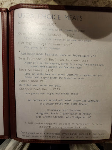 Menu Stonehedge Restaurant - 21