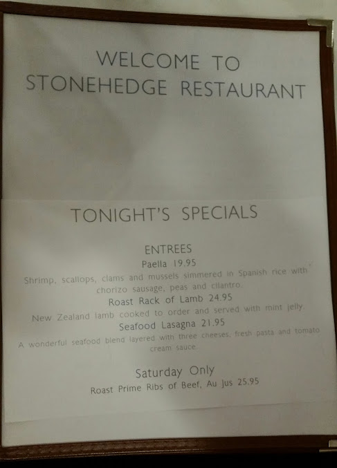 Menu Stonehedge Restaurant - 28