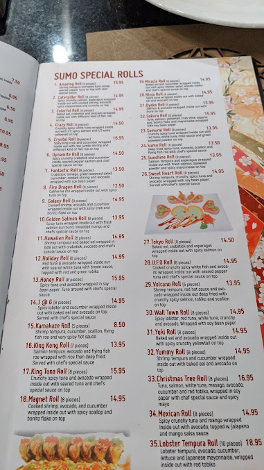 Menu Sumo Japanese Grill Sushi Bar - 21
