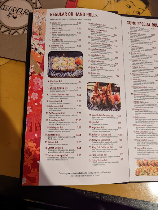Menu Sumo Japanese Grill Sushi Bar - 23