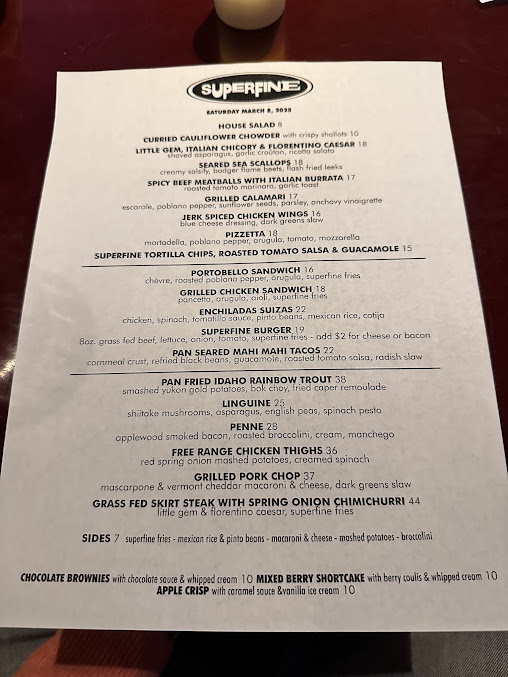 Menu Superfine - 23