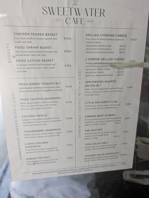 Menu Sweetwater Cafe - 23