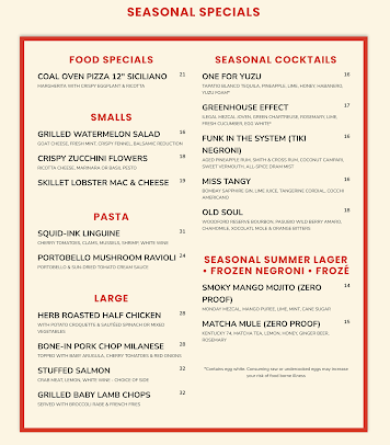 Menu Table 87 - 20