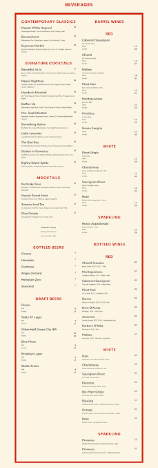 Menu Table 87 - 22