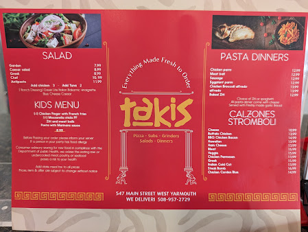 Menu Takis Pizza Restaurant The Original - 23