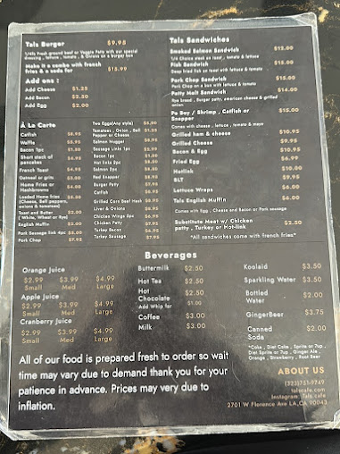 Menu Tals Cafe - 21
