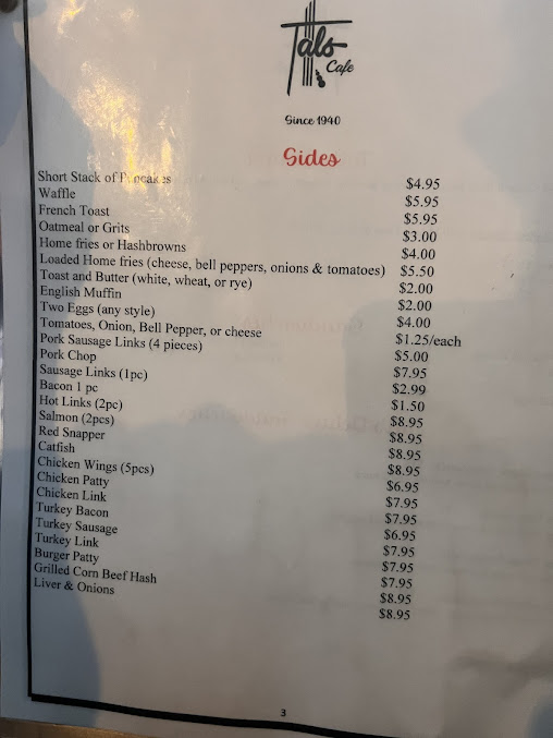 Menu Tals Cafe - 22