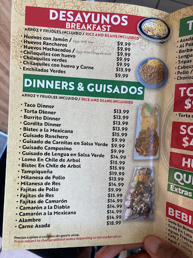 Menu Taqueria Mi Lindo Mexico - 21