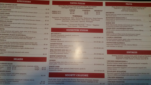 Menu Tates Pizza - 21