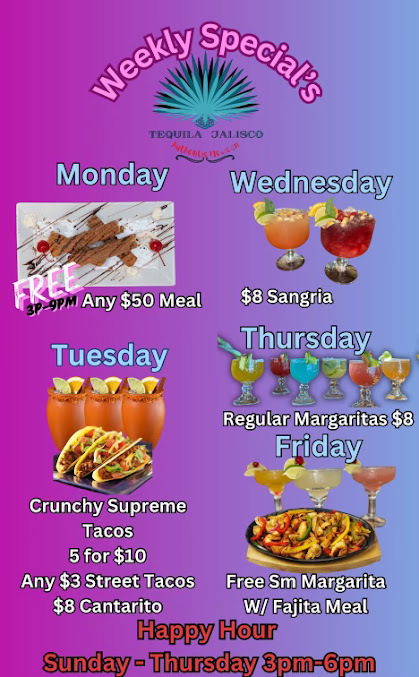 Menu Tequila Jalisco Mexican Restaurant - 21
