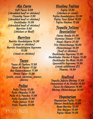 Menu Tequila Jalisco Mexican Restaurant - 24