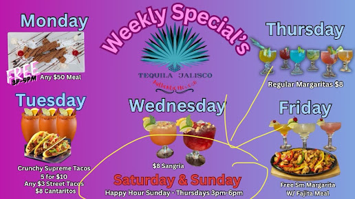 Menu Tequila Jalisco Mexican Restaurant - 28