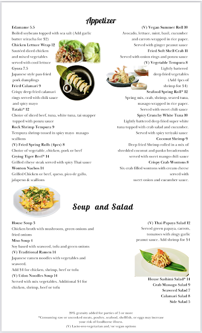 Menu Thai Taco Sushi Bar And Grill - 20