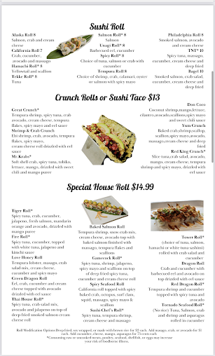 Menu Thai Taco Sushi Bar And Grill - 21