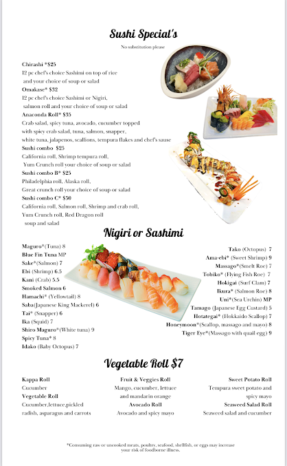 Menu Thai Taco Sushi Bar And Grill - 23
