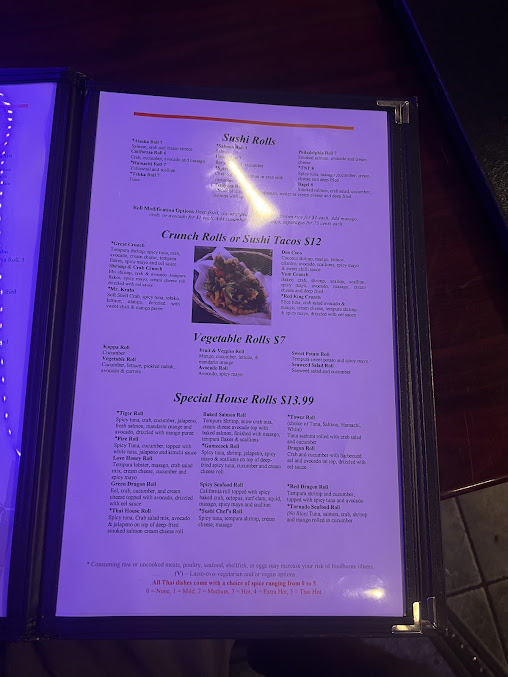 Menu Thai Taco Sushi Bar And Grill - 26