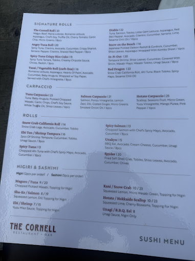 Menu The Cornell Restaurant + Bar - 22