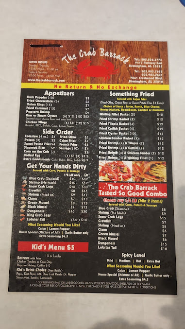 Menu The Crab Barrack - 25