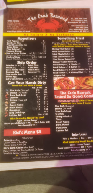 Menu The Crab Barrack - 27