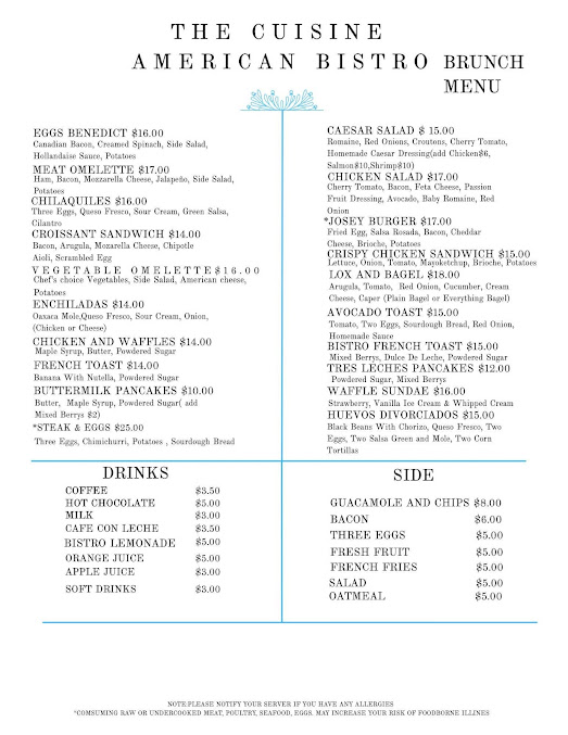 Menu The Cuisine American Bistro - 21