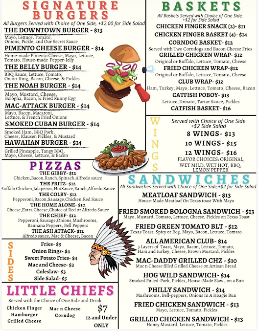Menu The Downtown Chief - 20