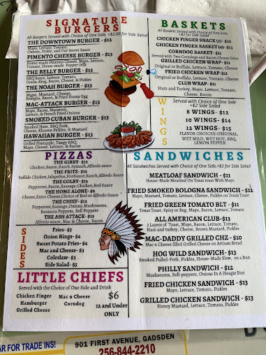 Menu The Downtown Chief - 24